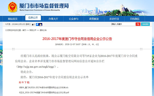 【喜訊】美科獲選"守合同重信用企業(yè)",實至名歸